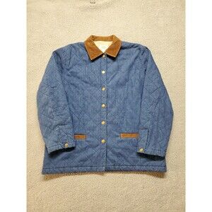 Talbots Blue Denim  Jacket Quilted  Size L